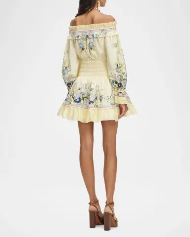 Self-Portrait Floral Organza Ruffle Mini Dress | Thumbnail 3 Self-Portrait Floral Organza Ruffle Mini Dress | Thumbnail 3