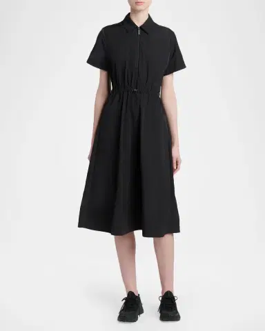 Moncler Short-Sleeve Nylon Midi Dress | Thumbnail 2