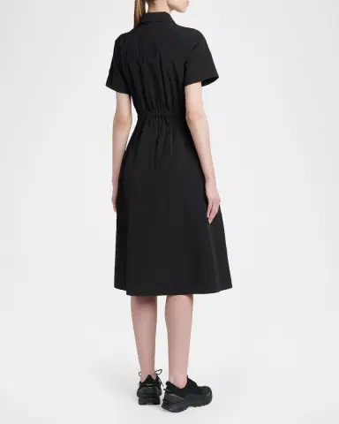 Moncler Short-Sleeve Nylon Midi Dress | Thumbnail 3