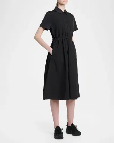 Moncler Short-Sleeve Nylon Midi Dress | Thumbnail 4