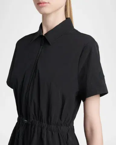 Moncler Short-Sleeve Nylon Midi Dress | Thumbnail 5