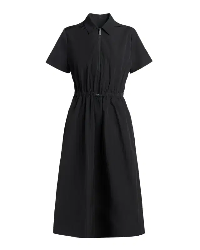 Moncler Short-Sleeve Nylon Midi Dress
