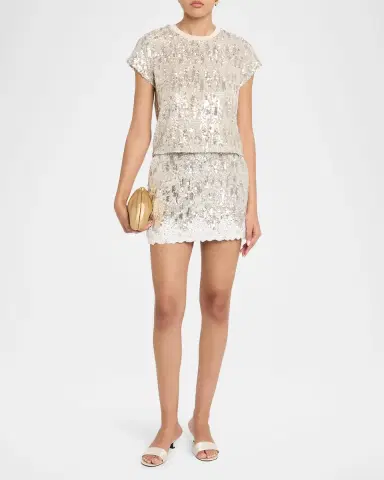 Generation Love Janet Sequined Lace Mini Skirt | Thumbnail 2 Generation Love Janet Sequined Lace Mini Skirt | Thumbnail 2