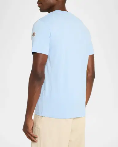 Moncler Men's Crewneck Monogram Cotton Jersey T-Shirt | Thumbnail 3 Moncler Men's Crewneck Monogram Cotton Jersey T-Shirt | Thumbnail 3