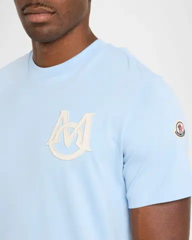 Moncler Men's Crewneck Monogram Cotton Jersey T-Shirt | Thumbnail 5 Moncler Men's Crewneck Monogram Cotton Jersey T-Shirt | Thumbnail 5