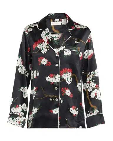Olivia von Halle Lila Rene Blossom-Print Silk Satin Pajama Set | Thumbnail 1 Olivia von Halle Lila Rene Blossom-Print Silk Satin Pajama Set | Thumbnail 1