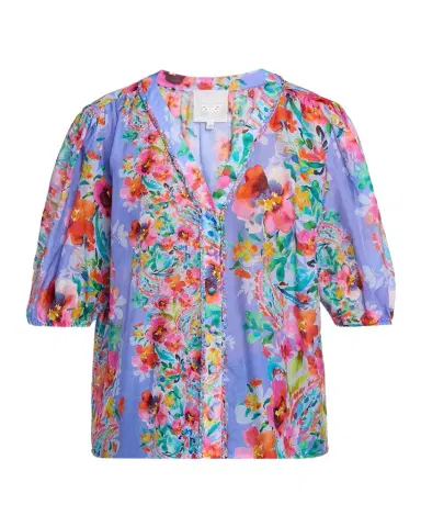 Johnny Was Mirrian Floral Cotton-Silk Blouse | Thumbnail 1 Johnny Was Mirrian Floral Cotton-Silk Blouse | Thumbnail 1