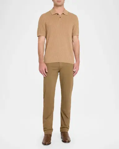 Theory Men's Cotton Cable Knit Polo Shirt | Thumbnail 2 Theory Men's Cotton Cable Knit Polo Shirt | Thumbnail 2