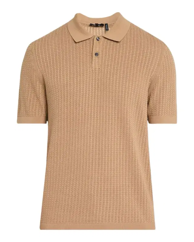 Theory Men 's Cotton Cable Knit Polo Shirt