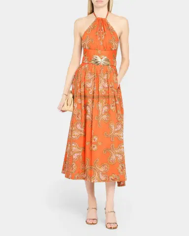 Cara Cara Dena Belted Halter Midi Dress | Thumbnail 2