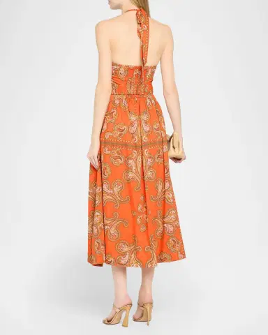Cara Cara Dena Belted Halter Midi Dress | Thumbnail 3