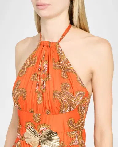 Cara Cara Dena Belted Halter Midi Dress | Thumbnail 5