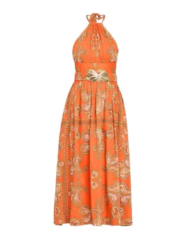 Cara Cara Dena Belted Halter Midi Dress | Thumbnail 1