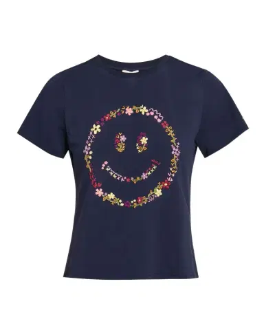 Cinq à Sept Wildflower Embroidered Shrunken Tee | Thumbnail 1 Cinq à Sept Wildflower Embroidered Shrunken Tee | Thumbnail 1