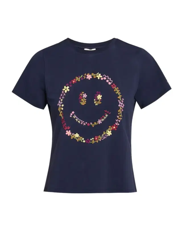 Wildflower Embroidered Shrunken Tee