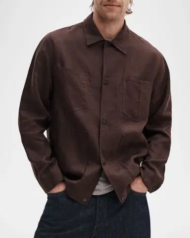 rag & bone Men 's Calder Linen Overshirt | Thumbnail 4