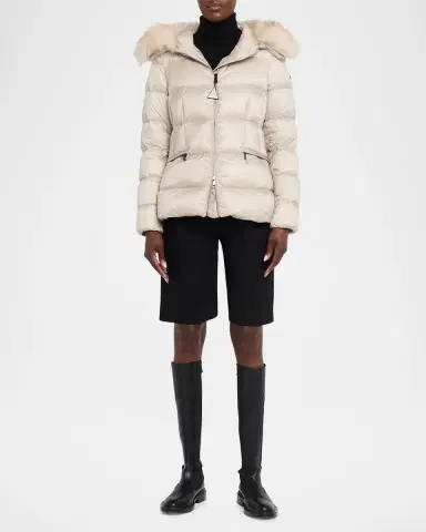 Moncler Boed Hooded Shearling-Trim Down Jacket | Thumbnail 2 Moncler Boed Hooded Shearling-Trim Down Jacket | Thumbnail 2