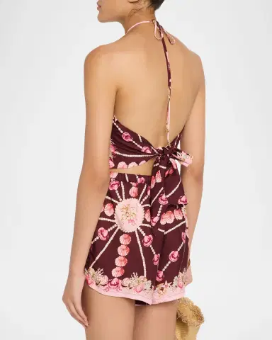 Cara Cara Corfu Seashell Silk Halter Top | Thumbnail 3