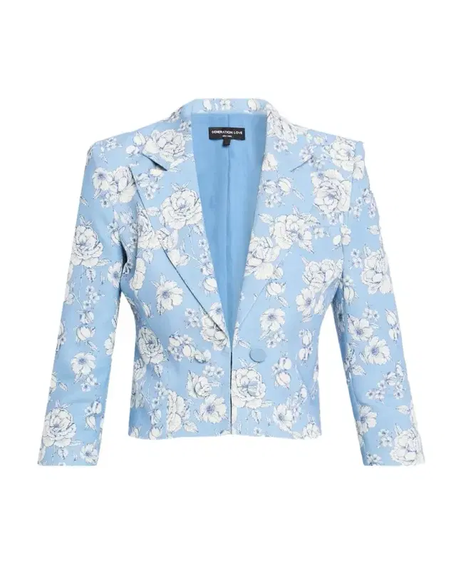 Emmeline Cropped Linen Blazer
