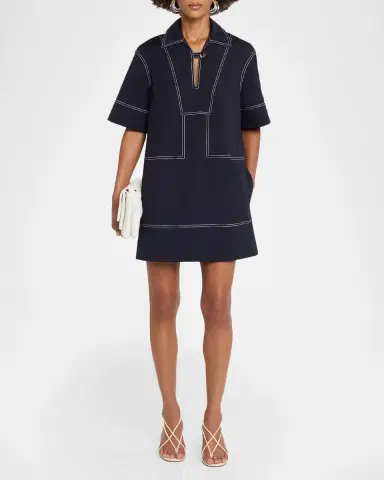Veronica Beard Phelix Cotton Poplin Mini Tunic Dress | Thumbnail 2 Veronica Beard Phelix Cotton Poplin Mini Tunic Dress | Thumbnail 2