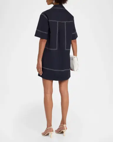 Veronica Beard Phelix Cotton Poplin Mini Tunic Dress | Thumbnail 3 Veronica Beard Phelix Cotton Poplin Mini Tunic Dress | Thumbnail 3