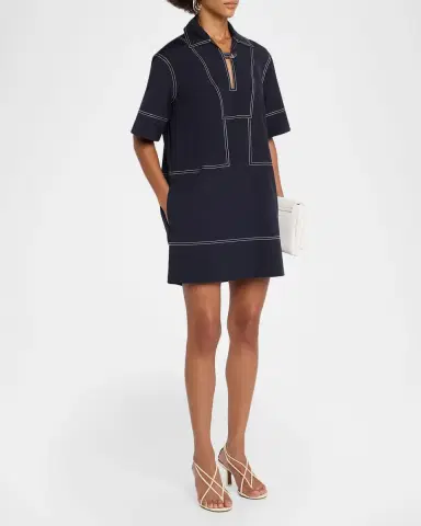 Veronica Beard Phelix Cotton Poplin Mini Tunic Dress | Thumbnail 4 Veronica Beard Phelix Cotton Poplin Mini Tunic Dress | Thumbnail 4