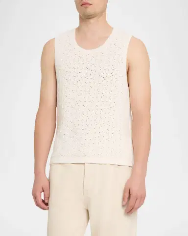 Frame Men's Open Knit Cotton-Blend Vest | Thumbnail 4 Frame Men's Open Knit Cotton-Blend Vest | Thumbnail 4