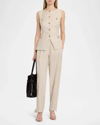 Toccin Elowen Pleated Pants with Ankle Ties | Thumbnail 2