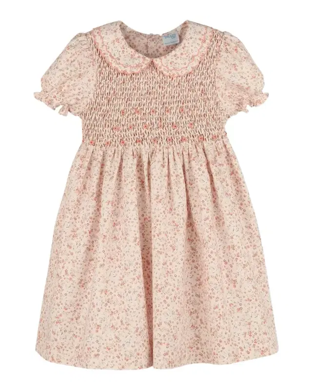 Luli & Me Girl 's Honeycomb Smocked Cotton Dress, Size 2T-6