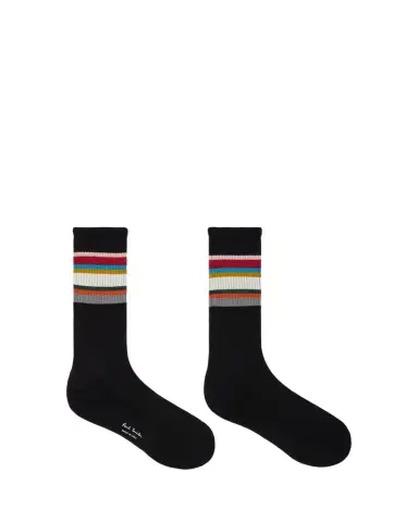 Paul Smith Men's Signature Stripe Ribbed Crew Socks | Thumbnail 1 Paul Smith Men's Signature Stripe Ribbed Crew Socks | Thumbnail 1
