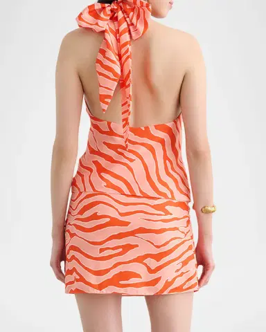 Toccin Izzie Zebra Halter Backless Top | Thumbnail 3 Toccin Izzie Zebra Halter Backless Top | Thumbnail 3