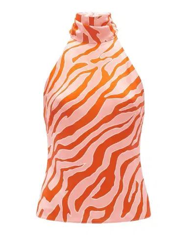 Toccin Izzie Zebra Halter Backless Top | Thumbnail 1 Toccin Izzie Zebra Halter Backless Top | Thumbnail 1