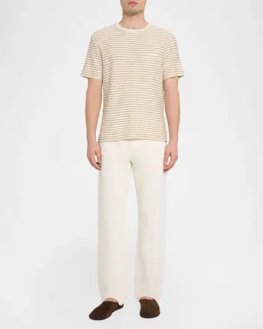 FRAME Men 's Striped Ribbed Cotton T-Shirt | Thumbnail 2