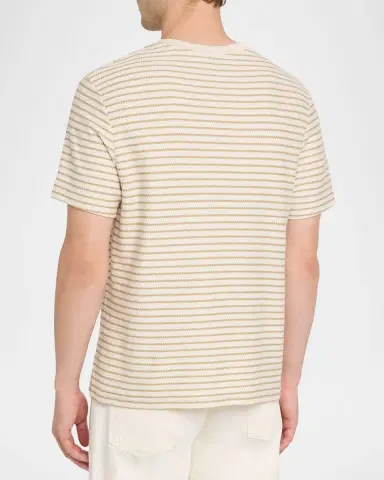 FRAME Men 's Striped Ribbed Cotton T-Shirt | Thumbnail 3