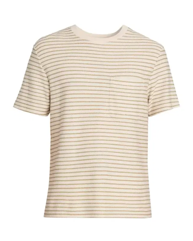FRAME Men 's Striped Ribbed Cotton T-Shirt