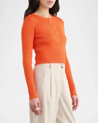 Toccin Zoe Cropped Fitted Cardigan | Thumbnail 4 Toccin Zoe Cropped Fitted Cardigan | Thumbnail 4