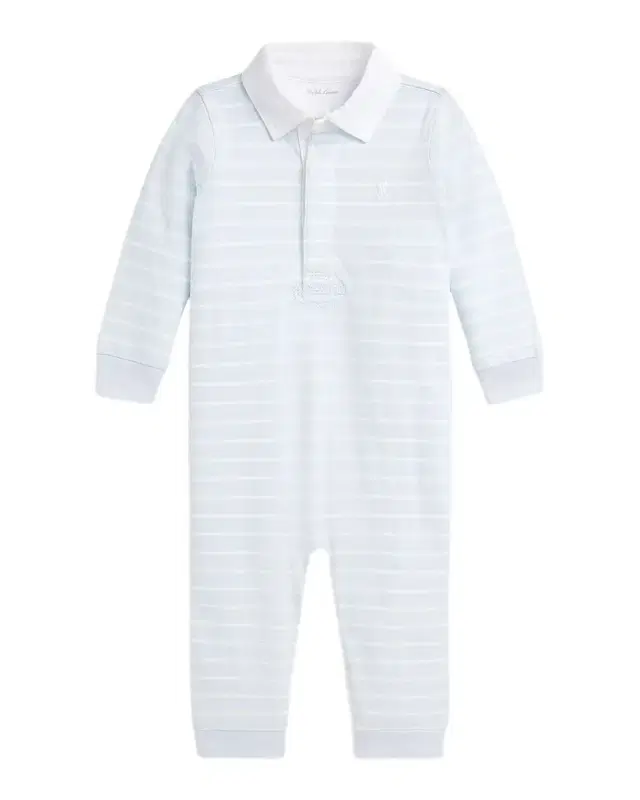Boy 's Striped Cotton Rugby Jersey Coverall, Size NB-12M