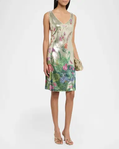 Johnny Was Monika Floral-Print Sequin Mini Dress | Thumbnail 4 Johnny Was Monika Floral-Print Sequin Mini Dress | Thumbnail 4
