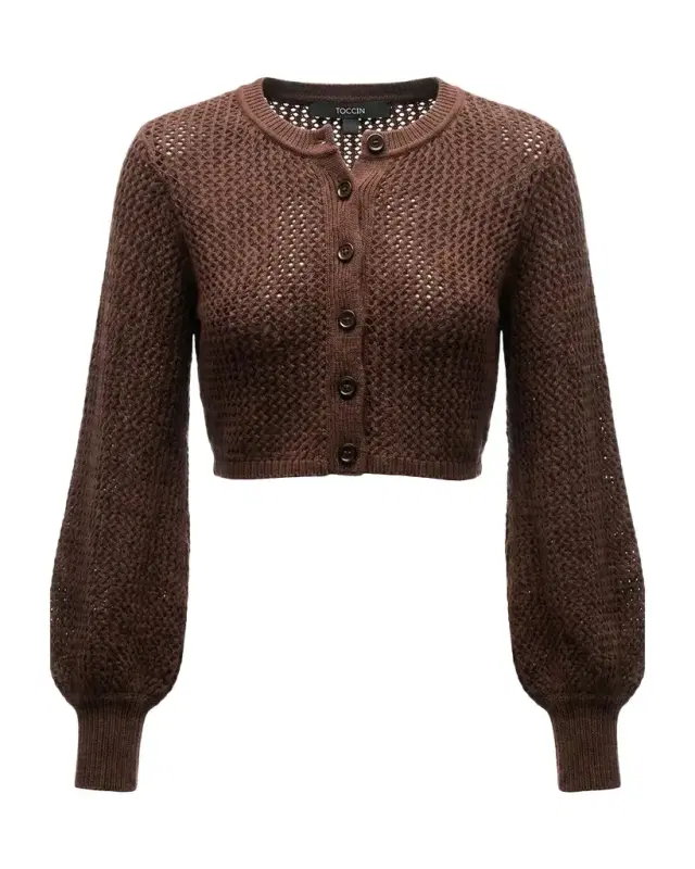 Tori Blouson-Sleeve Cardigan