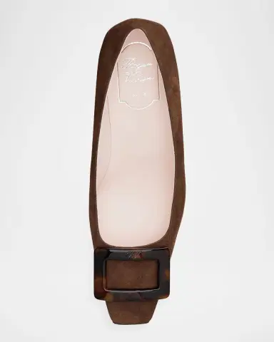 Roger Vivier Belle Vivier 45mm Turtle-Buckle Suede Pumps | Thumbnail 2 Roger Vivier Belle Vivier 45mm Turtle-Buckle Suede Pumps | Thumbnail 2