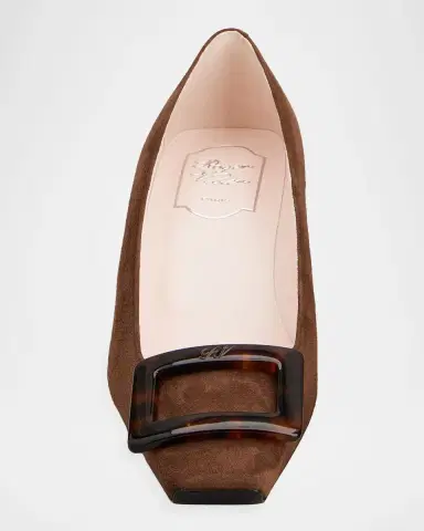 Roger Vivier Belle Vivier 45mm Turtle-Buckle Suede Pumps | Thumbnail 5 Roger Vivier Belle Vivier 45mm Turtle-Buckle Suede Pumps | Thumbnail 5