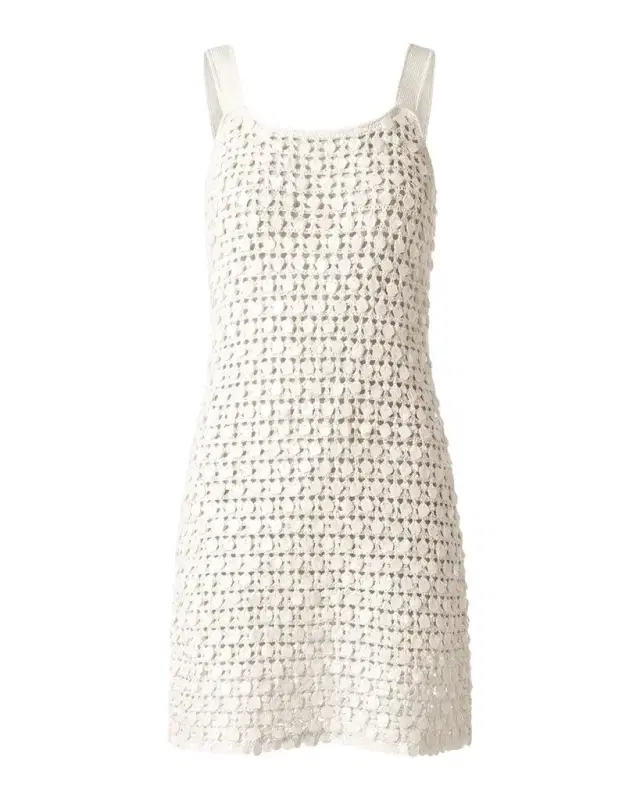 Toccin Lala Embellished Crochet Mini Dress