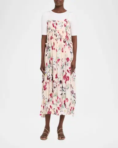Ulla Johnson Clove Ruffled Floral Silk A-Line Midi Dress | Thumbnail 2 Ulla Johnson Clove Ruffled Floral Silk A-Line Midi Dress | Thumbnail 2