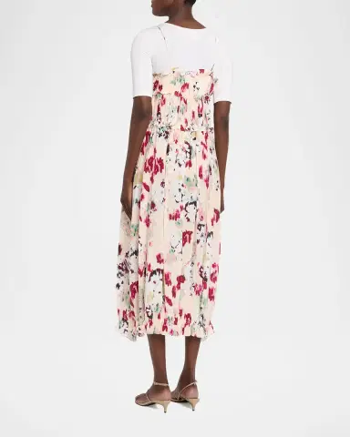 Ulla Johnson Clove Ruffled Floral Silk A-Line Midi Dress | Thumbnail 3 Ulla Johnson Clove Ruffled Floral Silk A-Line Midi Dress | Thumbnail 3
