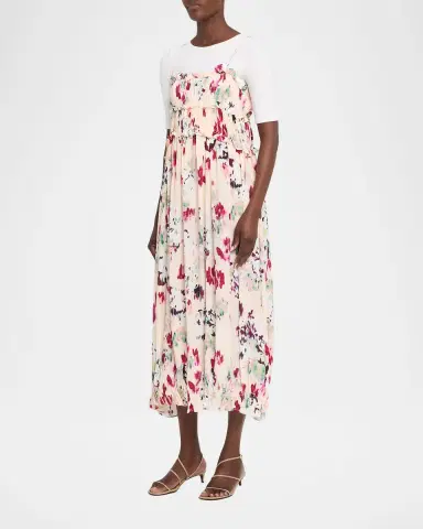 Ulla Johnson Clove Ruffled Floral Silk A-Line Midi Dress | Thumbnail 4 Ulla Johnson Clove Ruffled Floral Silk A-Line Midi Dress | Thumbnail 4