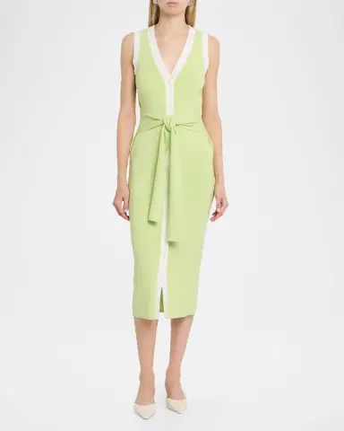Toccin Victoria Tie-Front Midi Dress | Thumbnail 2 Toccin Victoria Tie-Front Midi Dress | Thumbnail 2