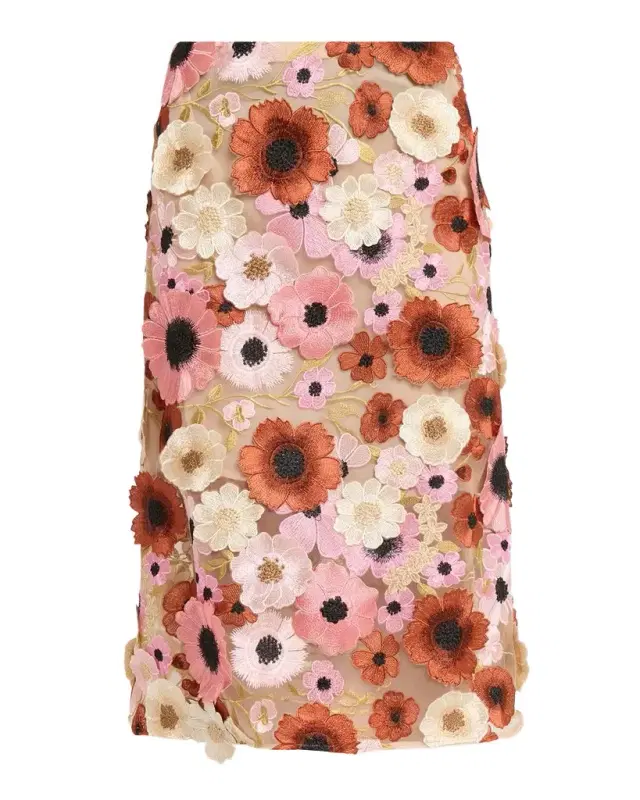 Dorothee Schumacher Blooming Meadow 3D Embroidered Midi Skirt