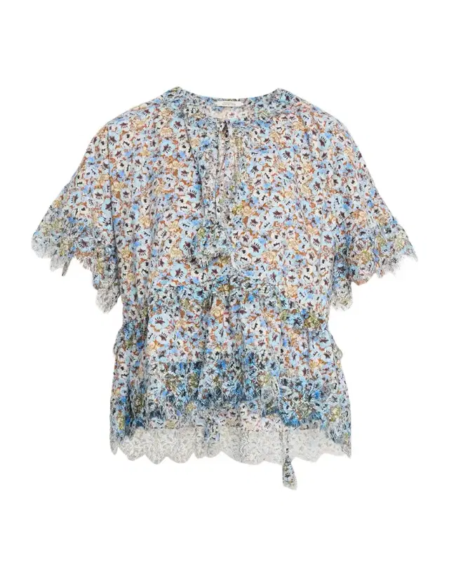 Dorothee Schumacher Floral Volumes Lace-Trim Cotton Blouse