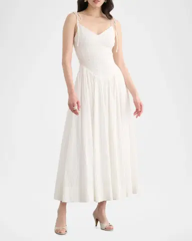 Toccin Amaya Smocked Midi Dress | Thumbnail 2 Toccin Amaya Smocked Midi Dress | Thumbnail 2