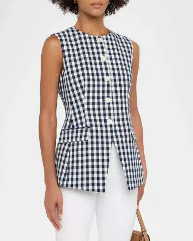 Veronica Beard Haina Cotton Gingham Shorts | Thumbnail 4 Veronica Beard Haina Cotton Gingham Shorts | Thumbnail 4